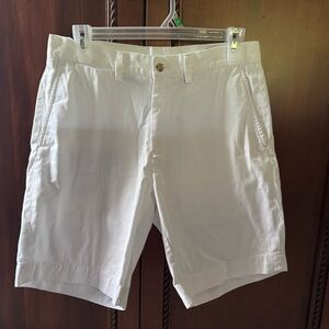 Ralph Lauren White Flat Front Shorts